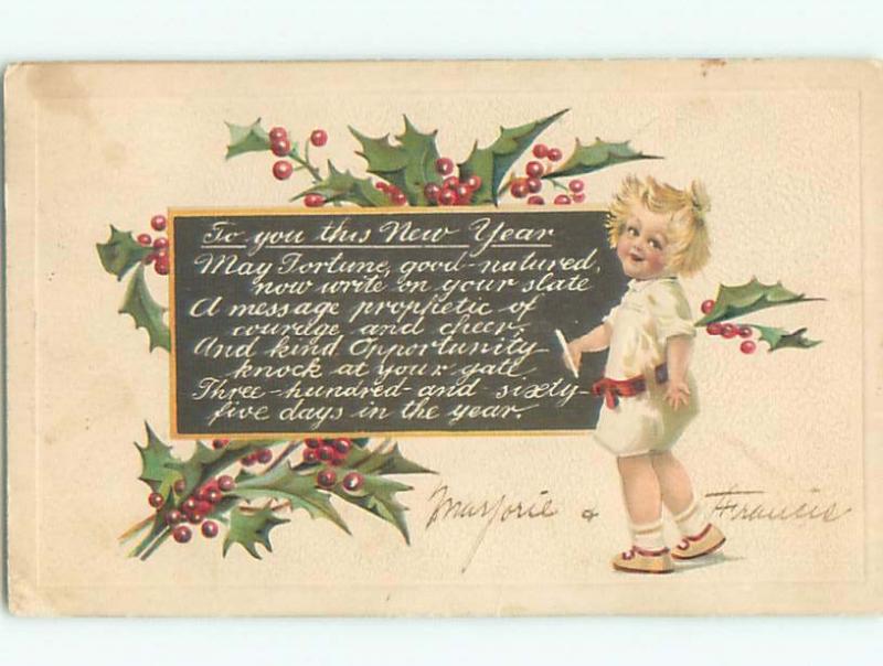 Divided-Back NEW YEAR SCENE Great Postcard W7426