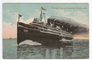 Steamer City of Cleveland Toledo Ohio 1912 postcard