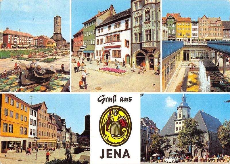 GG12371 Gruss aus Jena Am Platz der Kosmonauten, Johannisstrasse Rathaus Brunnen