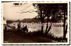 Old Postcard Villennes The Beach