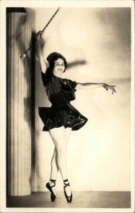 Ballet Dancer Dancing Baton POInt Shoes Betti Haring Huntington Park CA RPPC