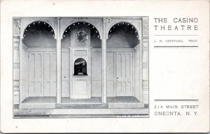 Postcard NY Oneonta - The Casino Theatre - L. H. Sheppard Prop.