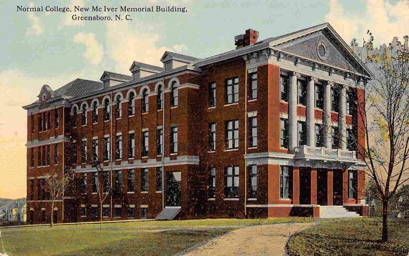 McIver Building University North Carolina Greensboro NC 1912 postcard