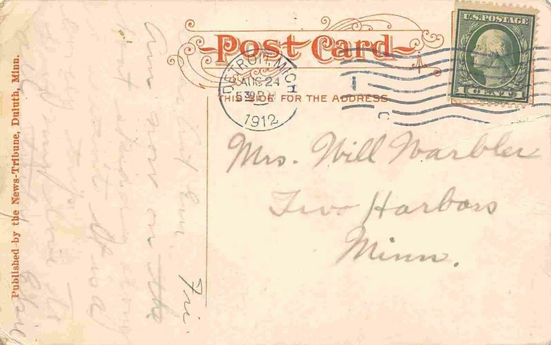 DM&N Iron Ore Cars Railroad Yard Proctor Duluth Minnesota 1912 postcard