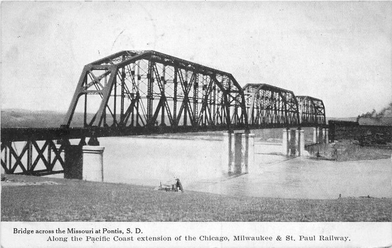 Pontis South Dakota Bridge across Missouri Murphy System 1909 Postcard 21-4967