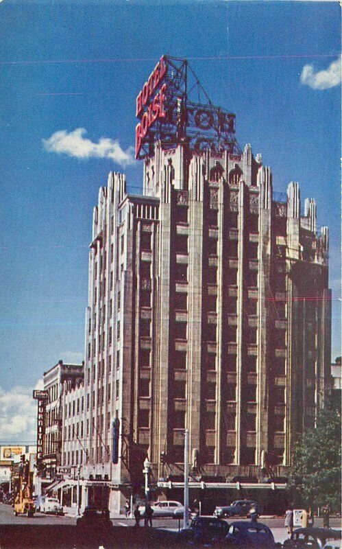 Idaho Boise Hotel 1940s automobiles C2090 Roberts Postcard 22-2826