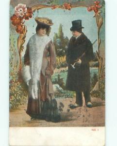 Divided-Back ROMANTIC COUPLE Great Postcard AA7615