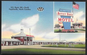 Betsy Ross Motel Fayetteville North Carolina Unused c1940s