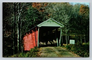 Kintersburg Covered Bridge Crooked Creek Pennsylvania Vintage Postcard A121