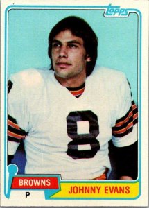 1981 Topps Football Card Johnny Evans Cleveland Browns sk60089