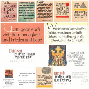 Lot of 14 cards German text Biblical quotes sayings greetings Germany