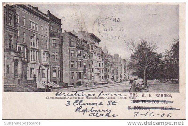 Commonwealth Avenue From Massachusetts Avenue Boston Massachusetts 1906