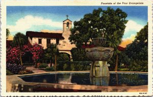 USA California Mission San Juan Capistrano Fountain Vintage Postcard C163