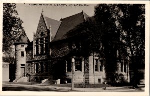 Adams Memorial Library Wheaton IL Vintage RPPC