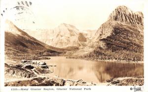 Glacier National Park Montana bird's eye view real photo antique pc (Y6419) 