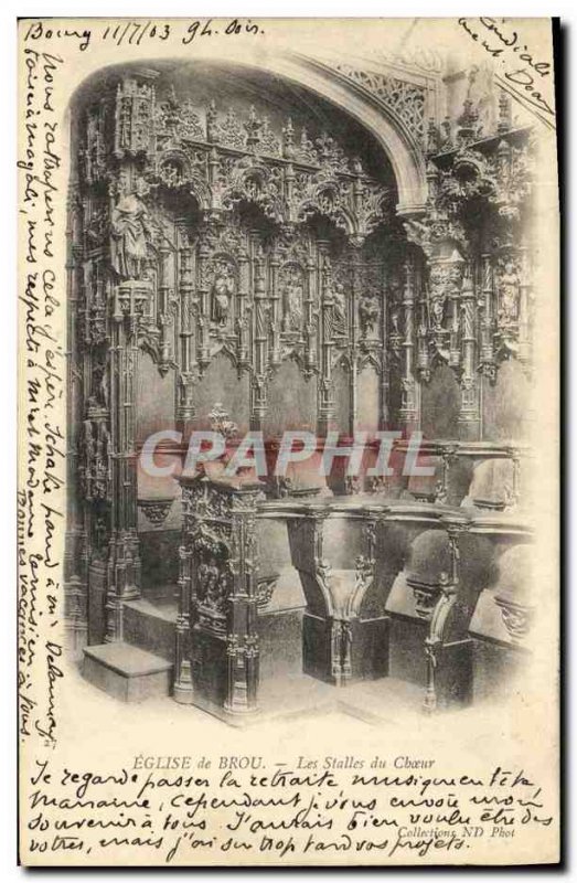 Old Postcard The Stalls Brou Church Choir