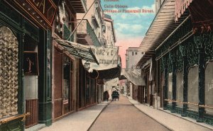 Vintage Postcard Calle Obispo Of Pimargall Street View Havana Cuba