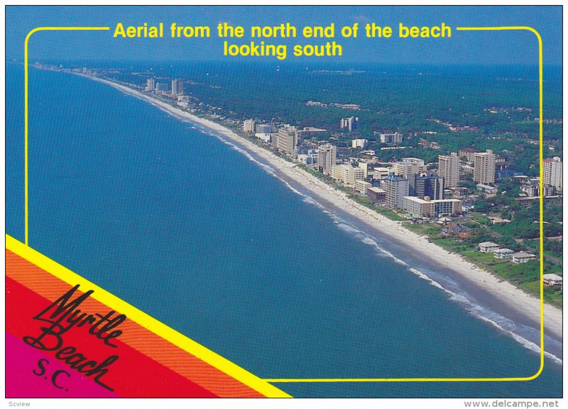 Aerial View From North End of the Beach Looking South, Myrtle Beach, South Ca...