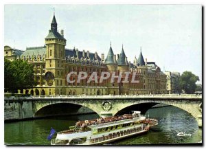 Modern Postcard Paris courthouse Sainte Chapelle seen from the Seine