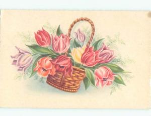 Very Old Foreign Postcard BEAUTIFUL FLOWERS SCENE AA4234