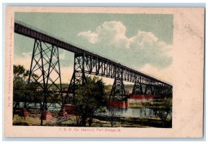 c1905 C.G.W. Railway Viaduct Fort Dodge Iowa IA Antique Posted Postcard