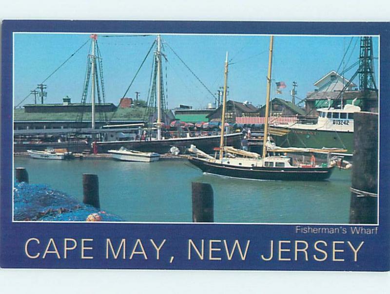 Unused 1980's BOAT DOCKED AT MARINA Cape May New Jersey NJ F4271