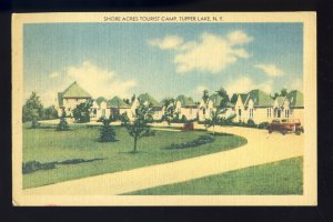 Tupper Lake, New York/NY Postcard, Shore Acres Motor Court, Tourist Camp, 1947!