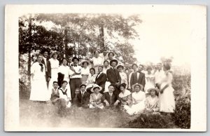 RPPC Fun Victorian Group Ladies Men Grinning and Smiling Faces Postcard H30