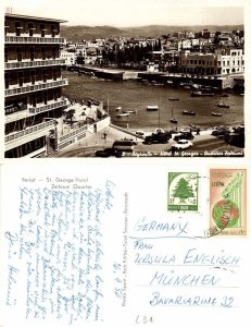 lebanon, BEIRUT BEYROUTH بيروت, Zeitouni, St. George Hotel (1954) RPPC Postcard