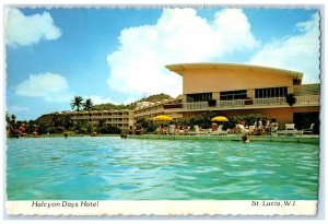 1978 Halcyon Days Hotel St. Lucia West Indies Air Mail Vintage Postcard