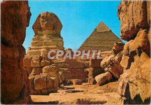 Modern Postcard Giza The Great Sphinx and Pyramid Khefreh