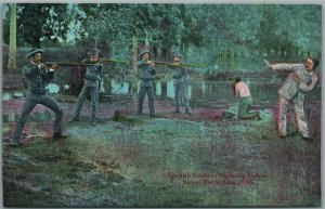 SPANISH SOLDIER'S SHOOTING CUBAN SPIES REVOLUTION 1895 ANTIQUE POSTCARD