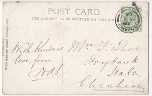 Cornwall; Mousehole PPC By Valentines, 1906 PMK To Mrs Short, Hale, Cheshire 