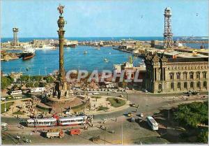 Postcard Modern Monmenta Columbus and Partial Harbor