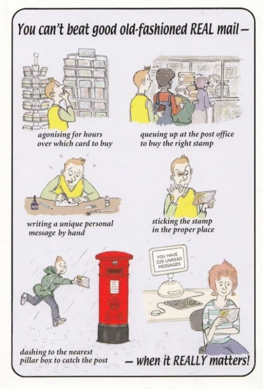 British People & Our Great Post Office Royal Mail Large Comic Humour Postcard