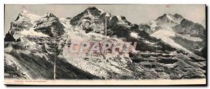 CARD 4 PANELS Jungfraubahn Panoram vom Eigergletscher Switzerland