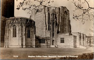 Vtg Stephen Collins Foster Memorial University Of Pittsburgh PA RPPC Postcard