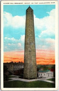 Charlestown Massachusetts MA, Bunker Hill Monument, Building, Vintage Postcard