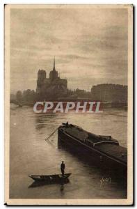 Old Postcard The Seine at Paris Tournelle dock