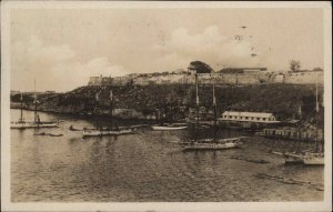 Havana Cuba Boats Harbor Ocean Comfort Co c1930 Real Photo Postcard