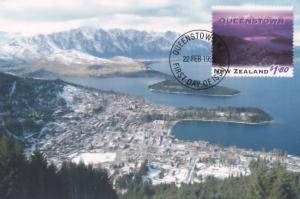 Queenstown New Zealand Panorama Birds Eye First Day Cover