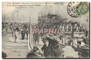 Old Postcard Boat War Mr Thomson Minister of Marine arriving at the scene Jen...