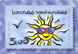 B53778 Bonnes Vacances La Poste Timbre Representation France