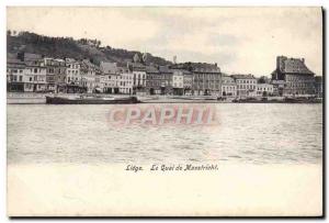 Old Postcard Liege Quai De Maastricht