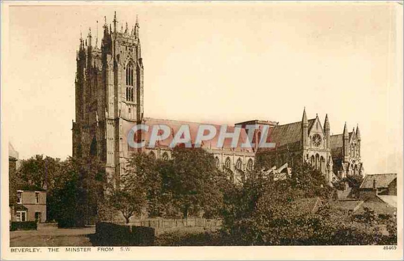 Postcard Old Beverley Minster from the S W