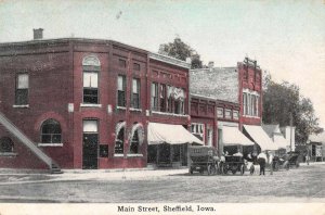 Sheffield Iowa Main Street Vintage Postcard JI658410