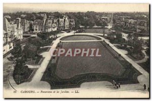 Old Postcard Panorama Cabourg and Gardens