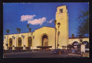 Los Angeles, California/CA Postcard,  Union Station, 1950's Cars, Woody ...