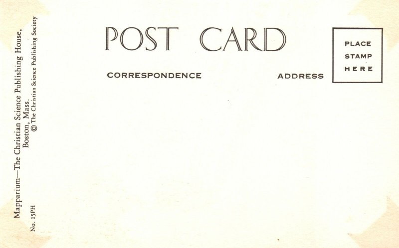 Vintage Postcard Mapparium Eastern Hemisphere Boston Massachusetts TCSP Pub 