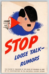 WWII Patriotic~STOP Loose Talk~Propaganda Funnel to Hitler Ear~Seagram Whiskey 
